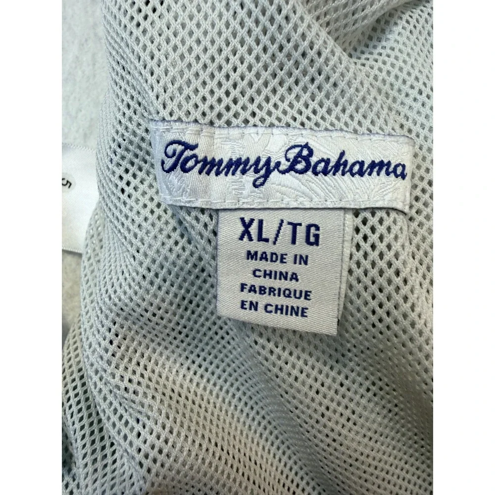Tommy Bahama Mens Blue Tropical Palm Leaf Cargo Swim Trunks Board Shorts L